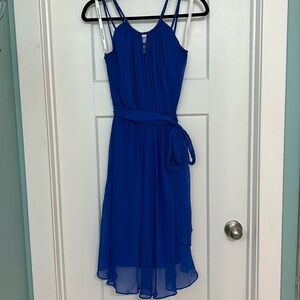 New with tags size 6 royal blue David’s Bridal dress